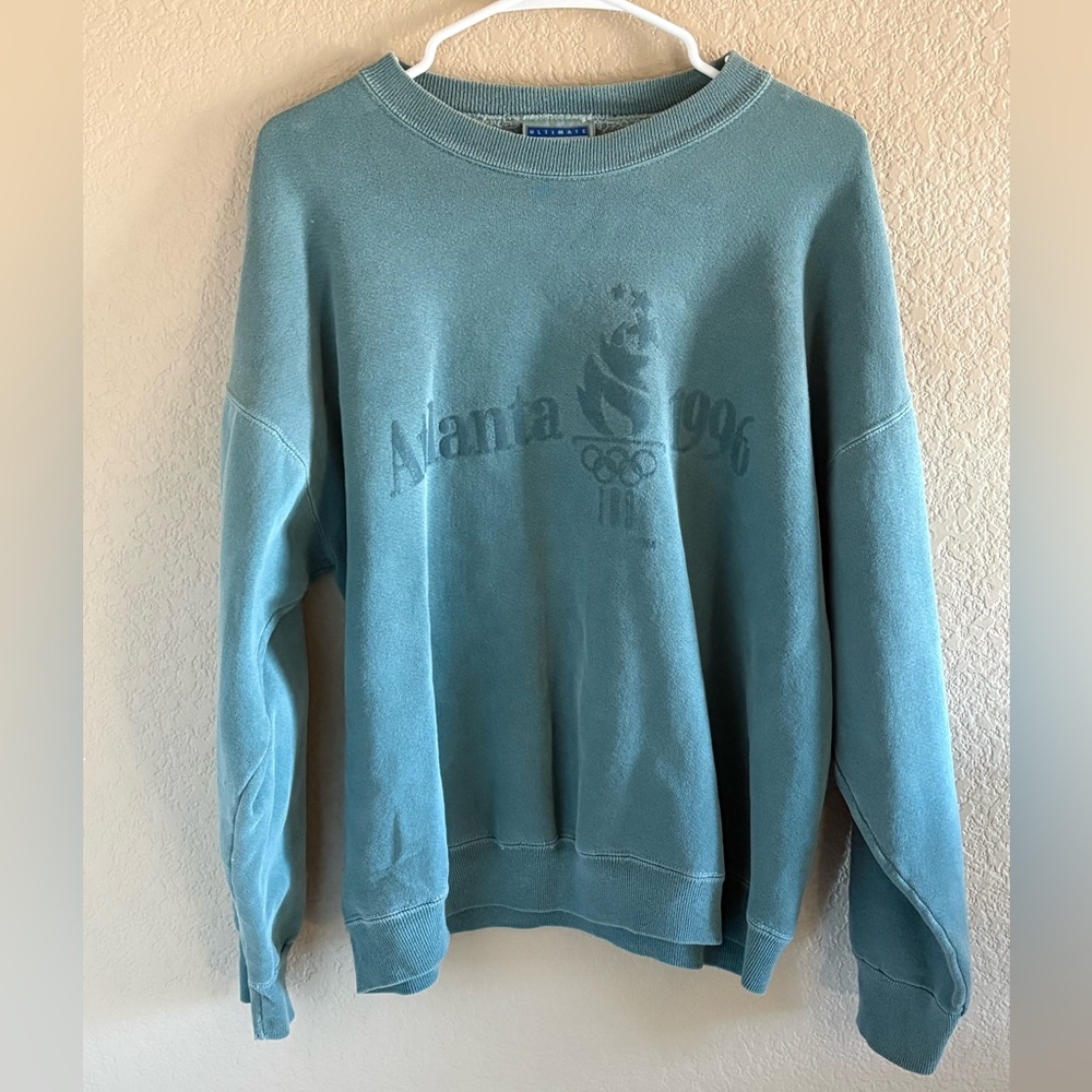 VTG 1996 Olympics Blue Crewneck Sweatshirt with Olympic Design